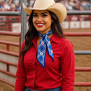 Blue Western Skinny Mini Wild Rag Scarf / Cowgirl Necktie
