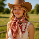 35X35" Raspberry Pink Floral Wild Rag/Scarf