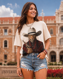 Gameday Raider Leopard Cream Graphic Tee
