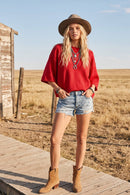 Short Sleeve Oversized Sweater Top