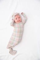 AJ Plaid- Knotted Infant Gown