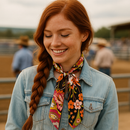 Yellow and Black Western Skinny Mini Wild Rag Scarf / Cowgirl Necktie