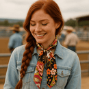 Yellow and Black Western Skinny Mini Wild Rag Scarf / Cowgirl Necktie