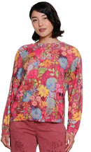 Knit Printed Funnel Neck L/S Sweater