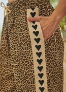 Leopard Urban Romance Heart Detail Easy Pants