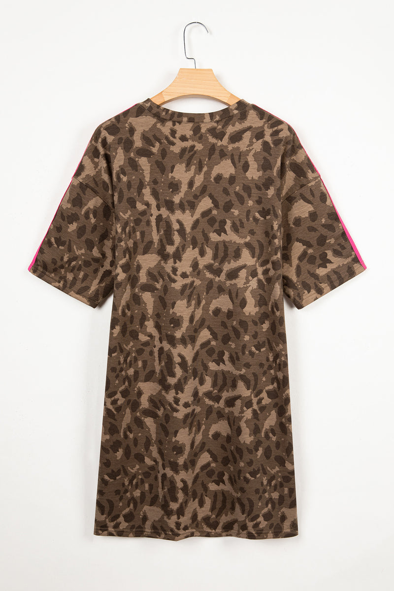 leopard print mini shirt dress MISSGUIDED Leopard Print Long Sleeve Button Down Mini Shirt DressMISSGUIDED