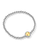 Softball Stretch Bracelet- Silver