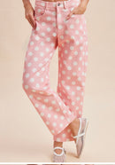 Polka Dot Straight Leg Pant