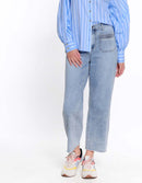 Light Denim Wide Leg Crop