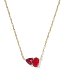 TATUM SHORT PENDANT NECKLACE - Gold Red Mix
