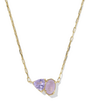 TATUM SHORT PENDANT NECKLACE - GOLD PURPLE MIX