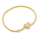 ARI HEART STRETCH BRACELET - GOLD ROSE QUARTZ