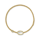 GRAYSON STRETCH BRACELET - GOLD IVORY MOTHER OF PEARL