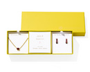 CAILIN BIRTHSTONE GIFT SET - GOLD BURGUNDY CRYSTAL
