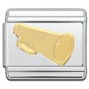 Italian Bracelet Charm - Megaphone Gld 9mm Links