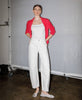 SUPER HIGH RISE OPTIC WHITE PANEL BARREL JEAN