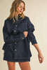 DENIM OVERSIZED SHIRT AND MINI SKIRT