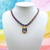 Dark Rainbow Braided Rope Necklace