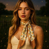 Tan and Cream Western Skinny Mini Wild Rag Scarf / Cowgirl Necktie