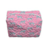 Leilani Leopard Fuchsia Quilted Makeup Bag