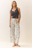 Floral Printed Cropped Straight-leg Pant