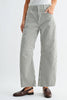 OLIVE STRIPE - Barrel Jean