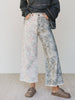 Ezra Mixed Print Wide Leg Jeans - Beige Multi