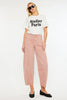 High Rise Horseshoe Jean- Dusty Pink