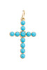 Studded Cross Charm in Turquoise