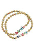 Birdie Bogey Rainbow Ball Bead Stretch Bracelet Set of 2