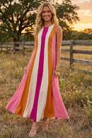 Color Blocked Maxi Dress