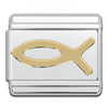 Italian Bracelet Charms - Jesus Fish (Gold) Religious Links
