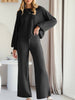 Black Drawstring Design Pant Set