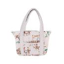 Retro Cowboy Pink Zipper Tote Bag