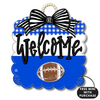 Blue and White Football Scallop w / mini