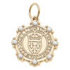 Pearl Studded Coin Charm in Shiny Gold
