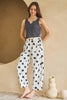 Polka Dot Printed Barrel Denim Pants