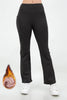 Fur lined winter straight leg waist control yoga pants