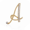 Stone Paved Monogram Initial Letter Pin Brooches