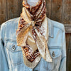 35X35" Tan/Brown Polka Dot & Paisley Wild Rag/Scarf