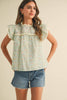 Eyelet Ruffle Babydoll Top