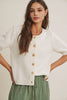 WEEKEND COFFEE COTTON KNIT CARDIGAN IN MINIMAL SILHOUETTE