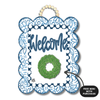 Blue and White Scallop Door Hanger w/ mini