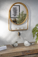 Brown Metal Wall Mirror w/Hook