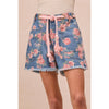 FLORAL DENIM SHORTS