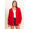 Textured Oversized Knit Buttoned Cardigan
