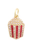 Pearl Studded Popcorn Bucket Charm in Red, & White