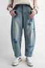 Star Print Barrel Jean