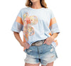 Sky Blue Flower Patch Top