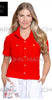 John Mark Red Button Front Blouse